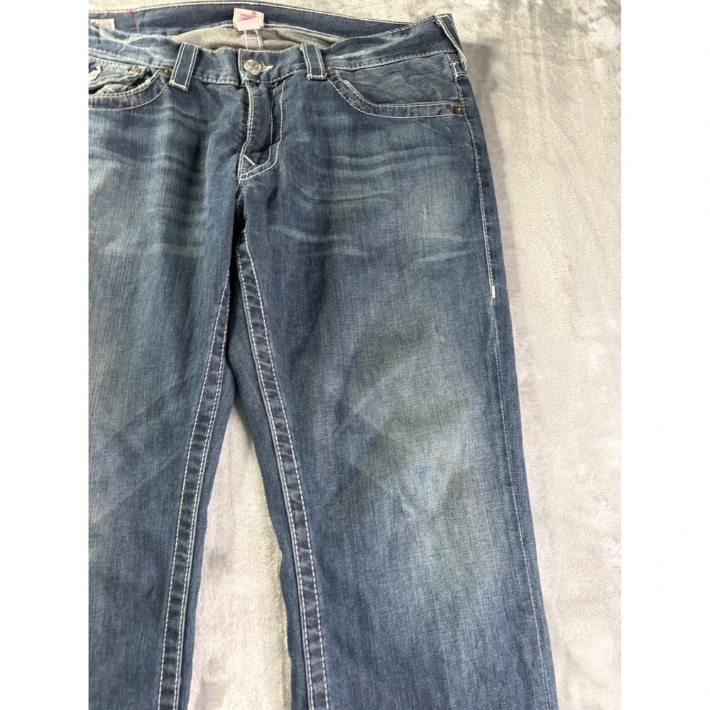 True Religion Ricky Men's Jeans Size 36 Blue Cotton Relaxed Straight USA Made